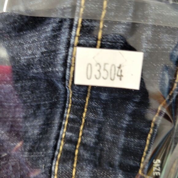 Jordache Bootcut Jeans Womens 16 Blue Dark Wash Stretches Trouser Button Pockets - Picture 16 of 16